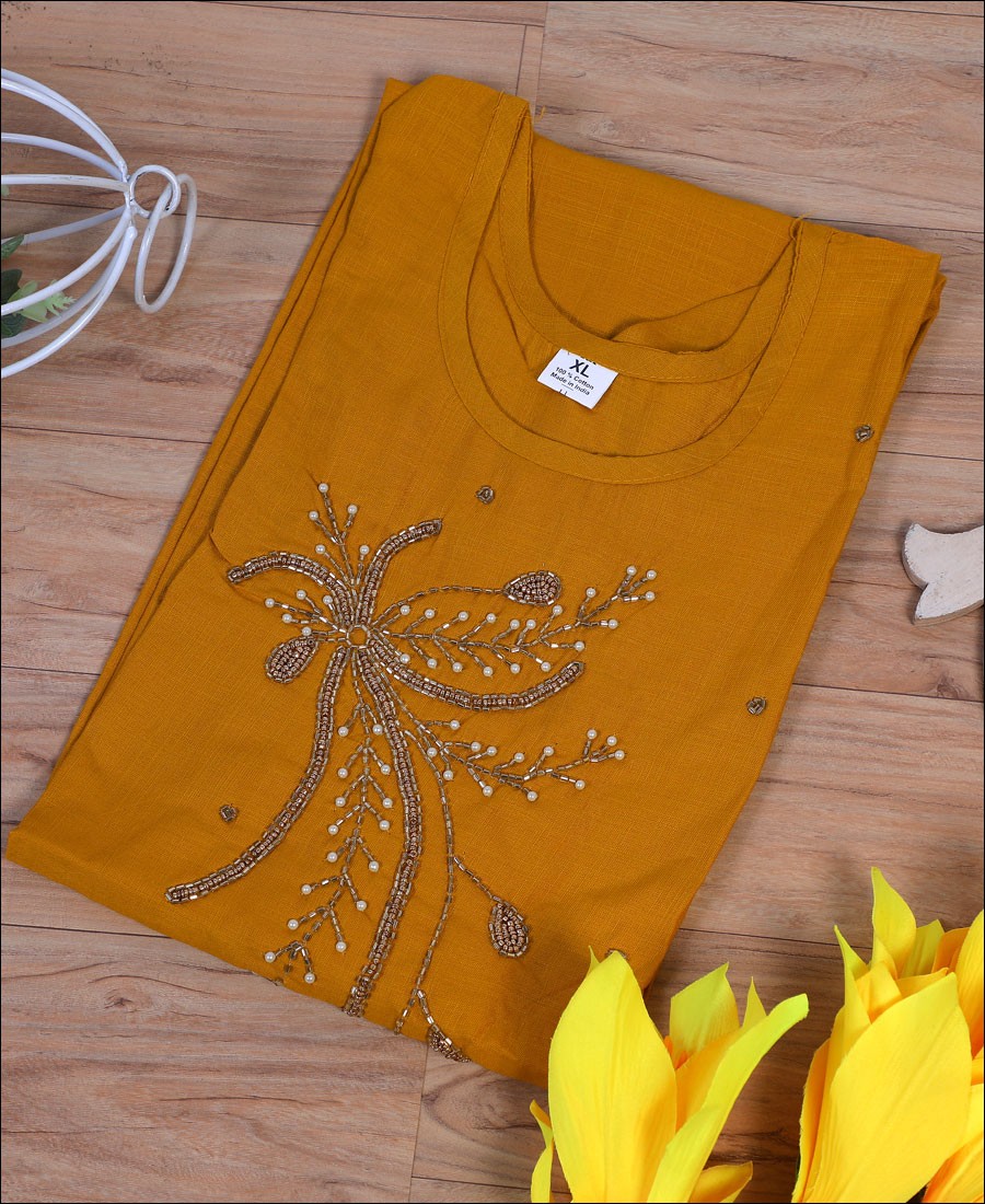 Simple embroidery work on kurti,plain kurti embroidery,small hand  embroidery designs - YouTube