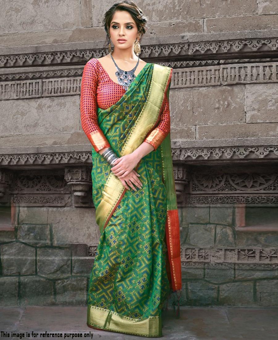 RE - Heavy Banarasi Patola Silk Green and Red Saree