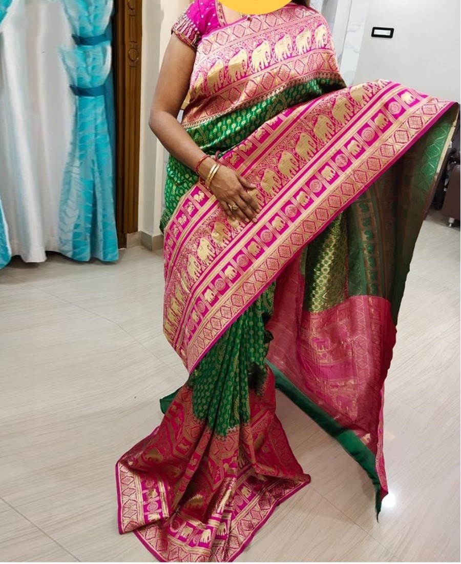 Kollywood Actresses' Royal Light Green Silk Saree Collection – Sareeko