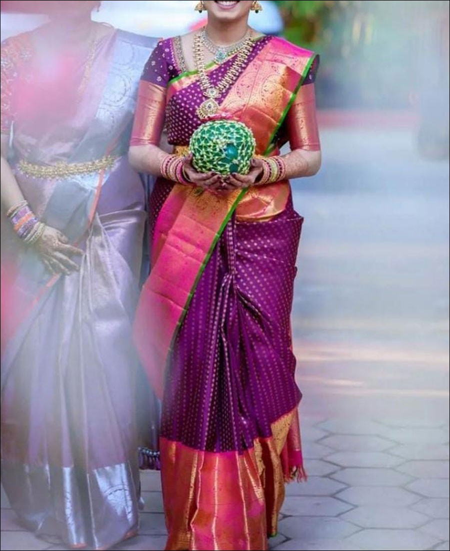 Regina Purple Color Silk Saree - Saree Blouse Patterns