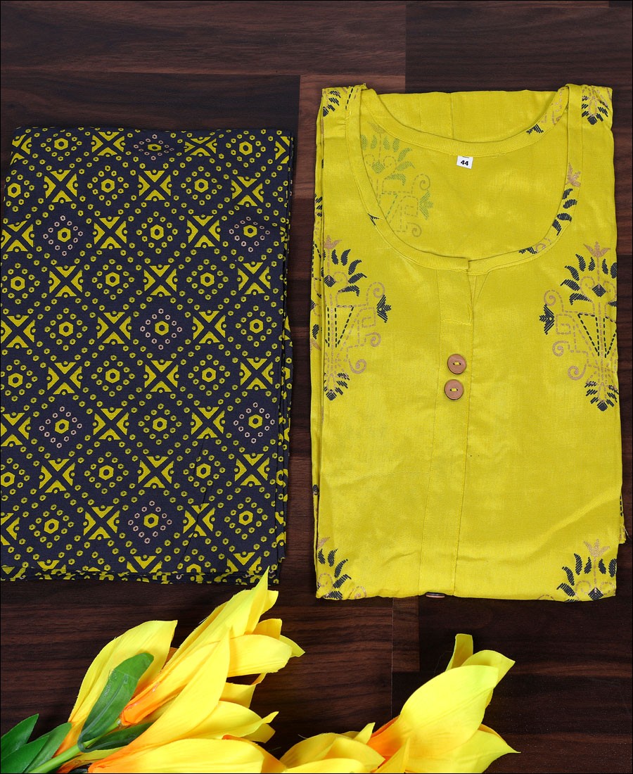 Buy JaaS Trends Women Printed Cotton Blend Anarkali Kurta Yellow Size XL  Online at Best Prices in India  JioMart
