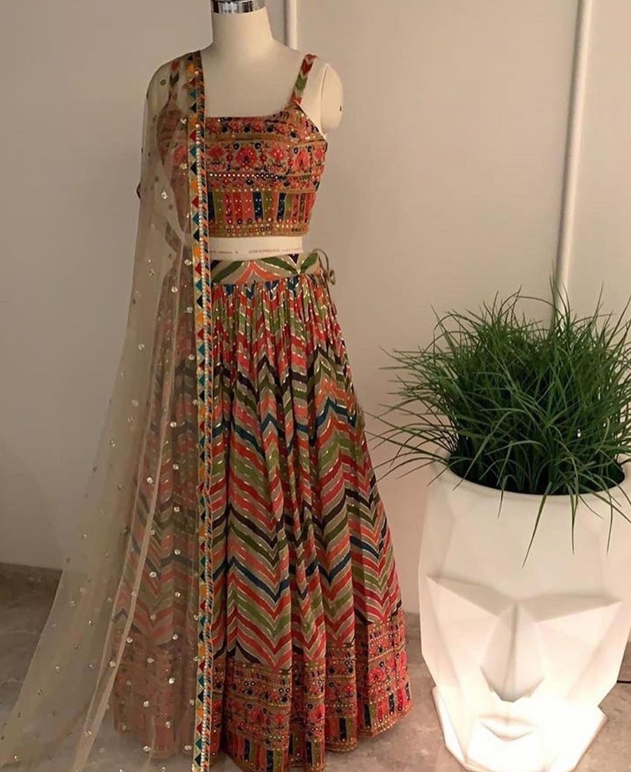 Buy Multi Color Lehenga Choli Online USA And Get Gorgeous Look ! Shop Now!