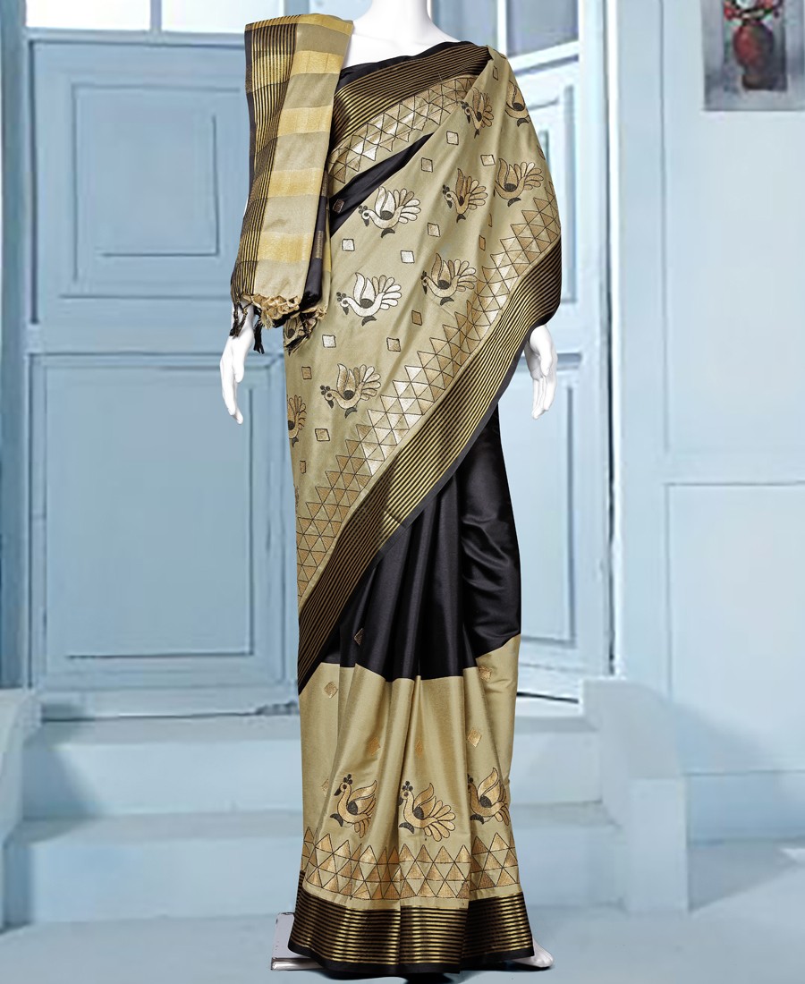 RE - Pleasing Multi color aura silk embroidered saree