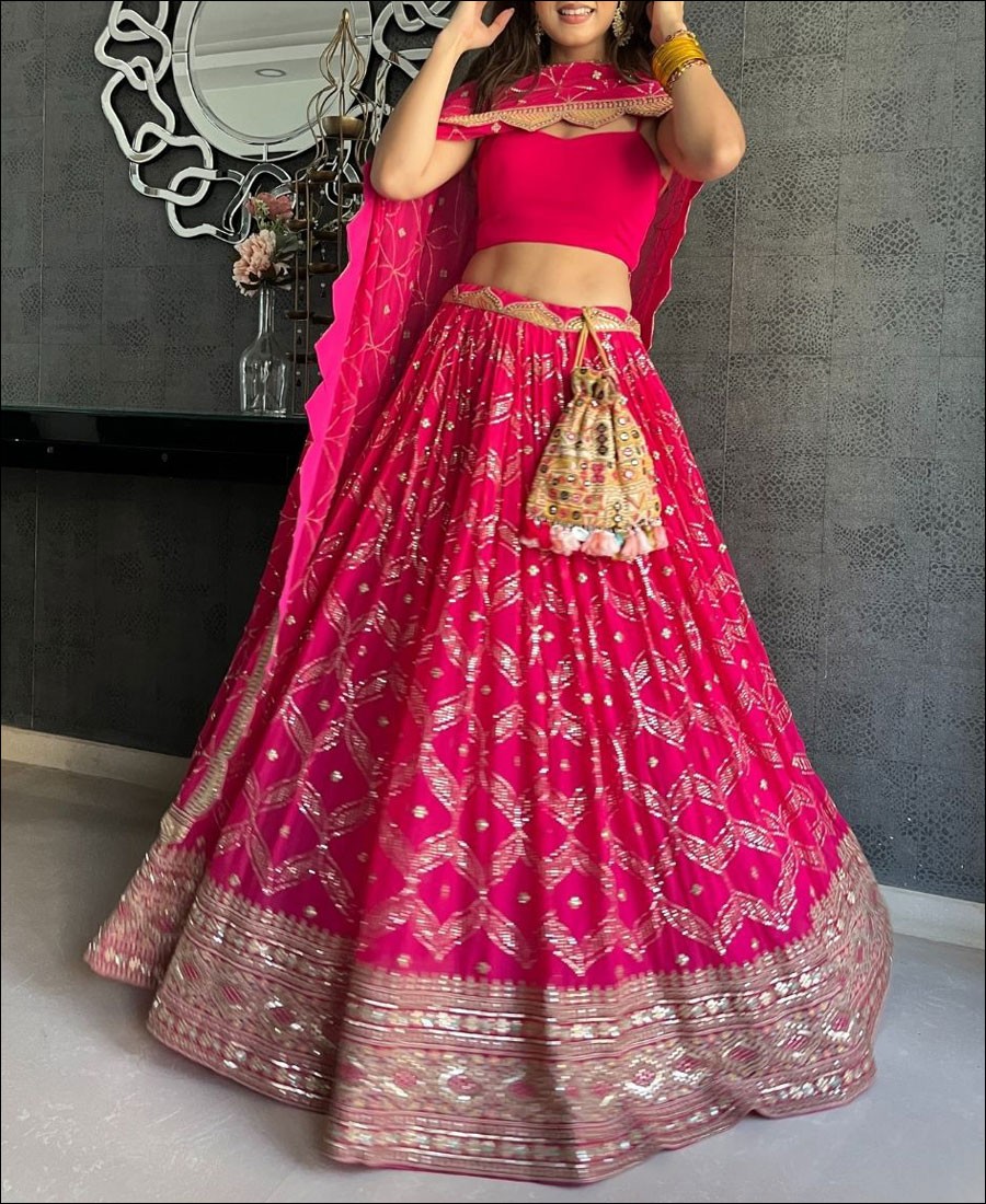 Shop For Attractive Net Style Lehenga At Best Price - Stylecaret.com