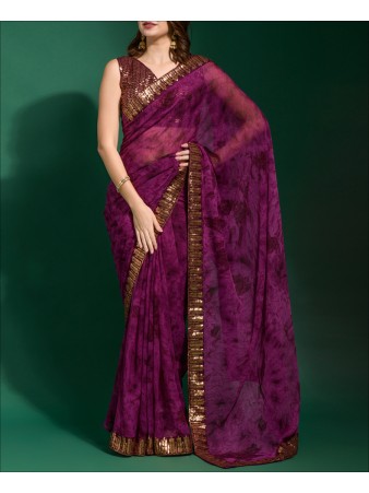 Party Wear Multi Color Printed Saree