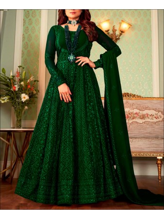 RF - green color Georgette Gown Dress.