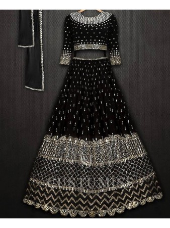 RE - Partyblack Georgette sequence embroidered lehenga choli  