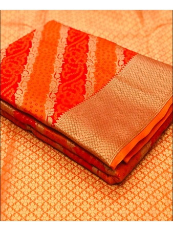 RE - Soft banarasi silk weaving work orange saree